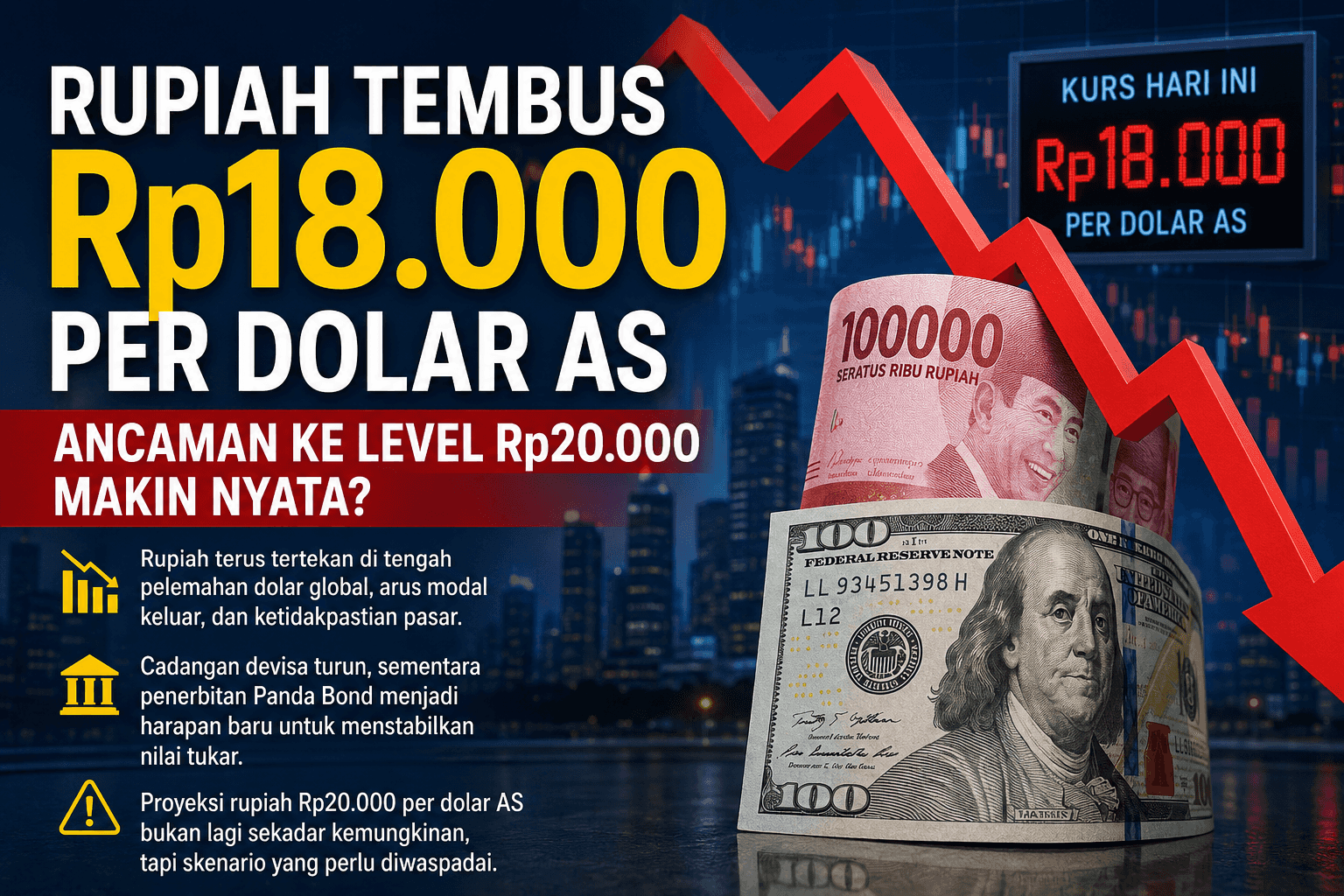 Kurs Rupiah 20.000 per Dolar AS Bukan Ilusi